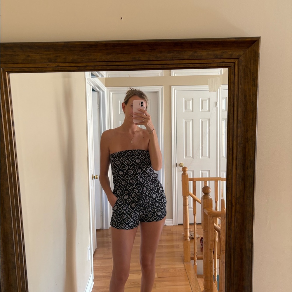 Black and White Patterned Romper